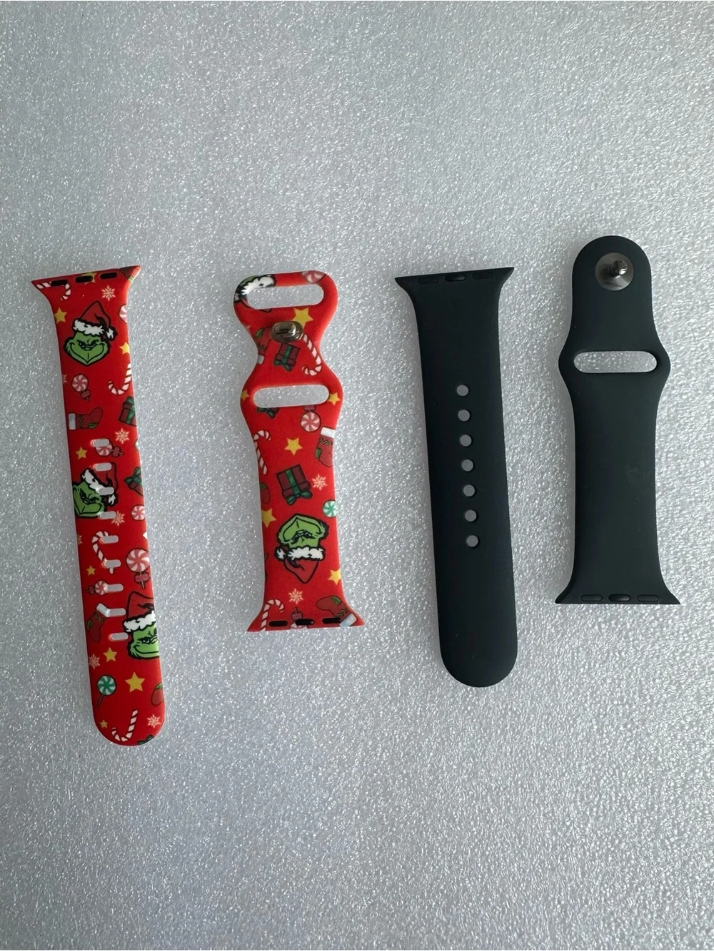 Apple Smartwatch Bands -Grinch design and Dark Charcoal/Light Black